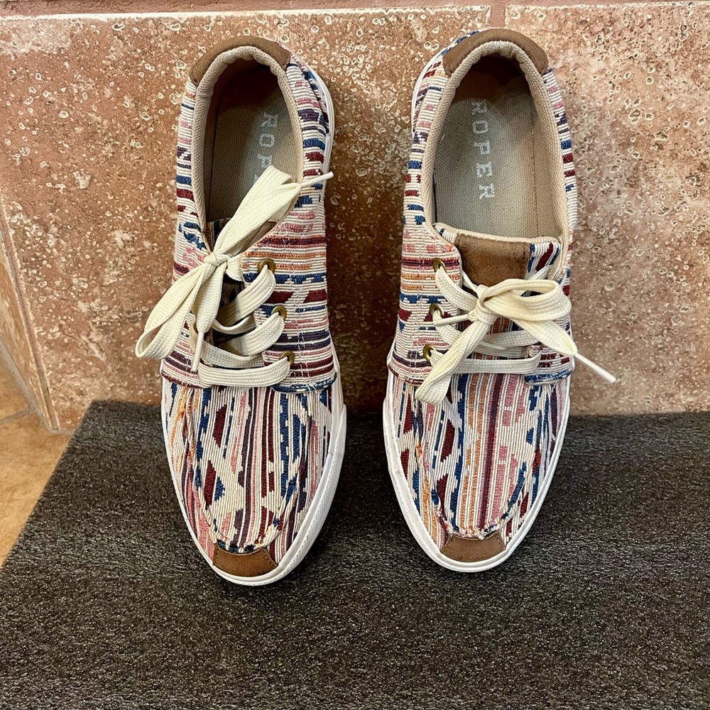 Roper Women’s Angel Fire 3” Lace Up Round Toe Casual Shoes Sneakers Size 10